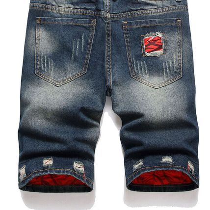 Men's Denim Shorts Distressed Ripped Half Pants Jeans Casual Shorts