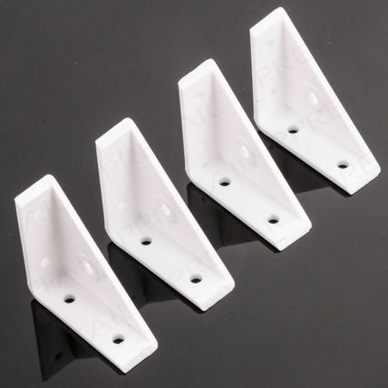 4Pc CORNER BRACE BRACKETS 2" White Plastic 90 Degree Angle Brace Repair/Fix/Join