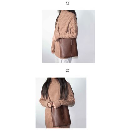 Vintage Women's Bag Bucket Bag Crossbody Bag Brown