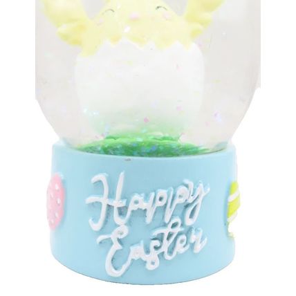 Easter Chick/Bunny Snow Globe Glass Happy Easter Blue Base 10.5 CM Gift Home