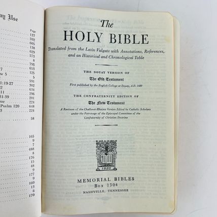 New Catholic Version Holy Bible Memorial Edition 1950 P. J. Kennedy & Sons