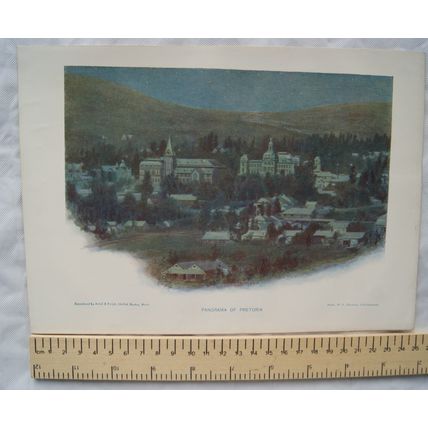 c1930 colour illustration Panorama of Pretoria