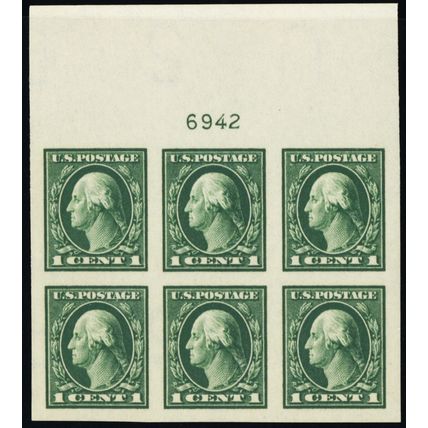 408, Mint NH Superb 1¢ Top Plate Block - Stuart Katz