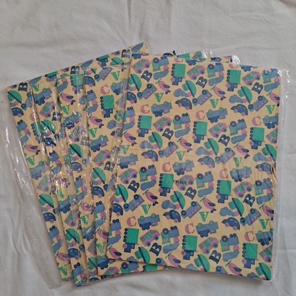 Vintage Lot 5 New American Greetings BABY Shower WRAPPING PAPER Gift Wrap