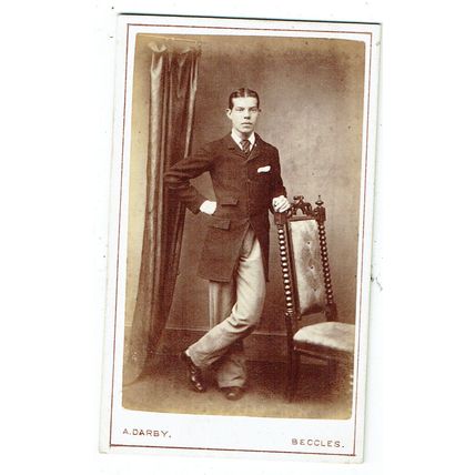 Victorian cdv photo man standing Beccles photographer