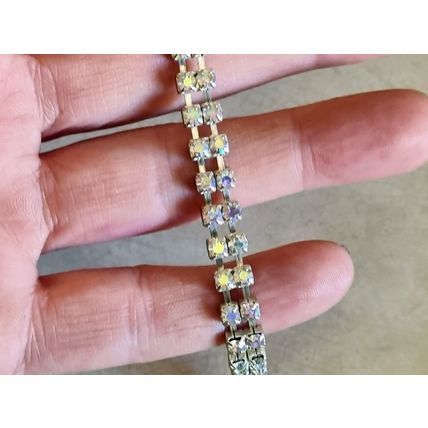 Vintage Rhinestone Bracelet, Slim Elegant Sparkly Jewellery
