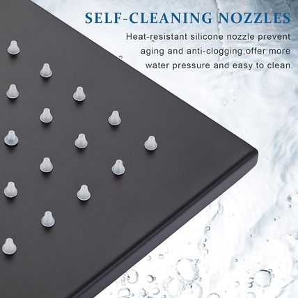 Neierthodore LED 16 Inch Square Shower Head Replacement with Rotatable Ball，Oil