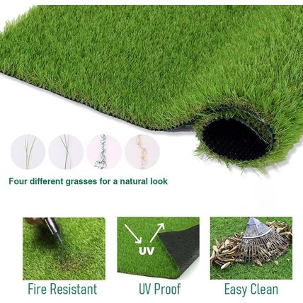 Artificial Grass Turf Outdoor, 3FT X 10FT (30 Square Feet) 1.38" Thick Fake Real