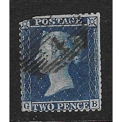 GB 1858-79 QV 2d PLATE 15 WMK LARGE CROWN USED SG47 corner perf faults