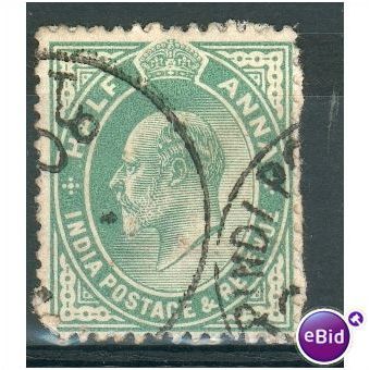 India 1906 - SG 149 - KEV11 ½a green - used 3