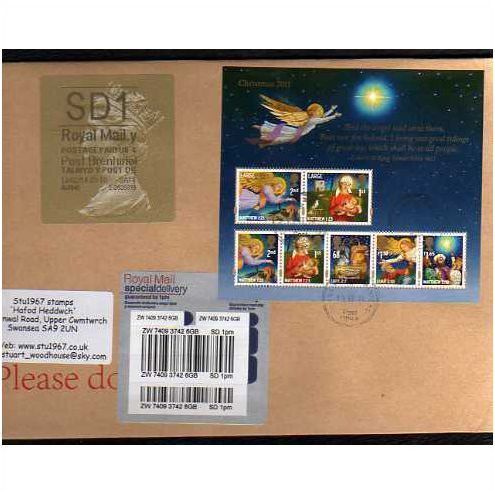 2014 'CHRISTMAS 2011 M/S + WELSH SD1 (Y 4) TYPE 3' ON COVER(EBID9179)
