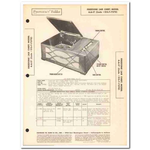 air chief model 4-a-17 7-tube am radio phono sams photofact manual