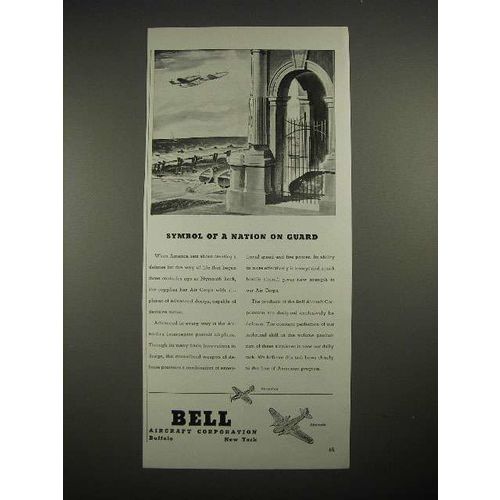 1940 Bell Airacobra, Airacuda Plane Ad, Nation on Guard
