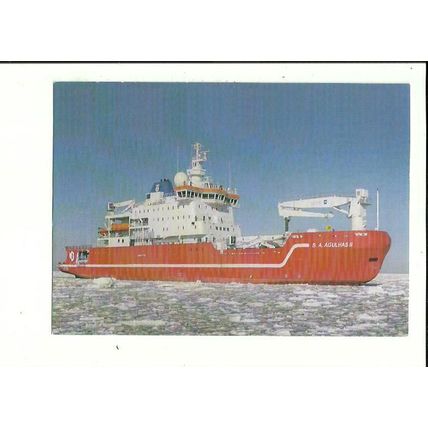 South African Government S.A. AGULHAS II Postcard