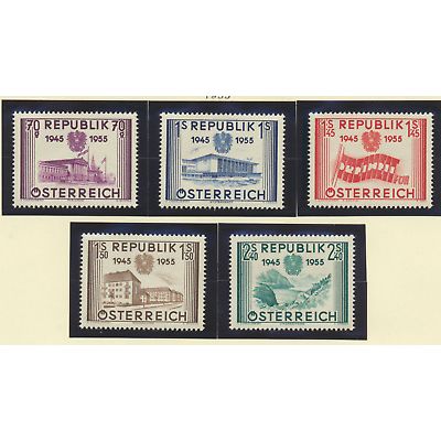 Austria Stamps Scott #599 To 603, Mint Never Hinged