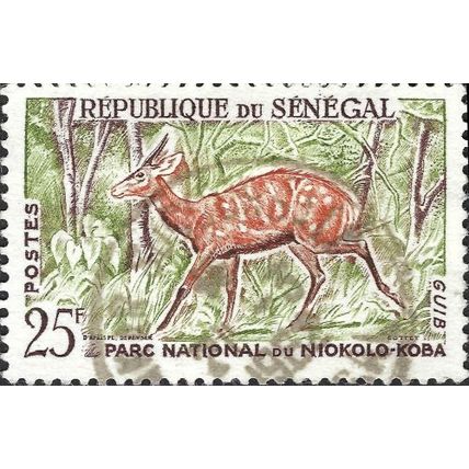 SENEGAL, MAMMAL, Harnessed bushbuck, green & brown 1960, 25F