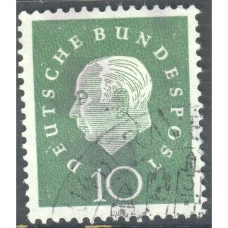 Germany 1959 - 10pf green - President Heuss - used 4