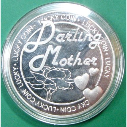 Mother's Day. Casino Card Guard, Challenge Coin, Souvenir. Silver Tone. 46.