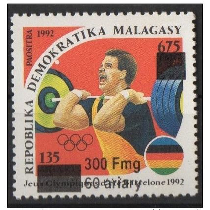 Madagascar 1998/1999 Jeux olympiques Barcelone Olympic games Barcelona Surchargé