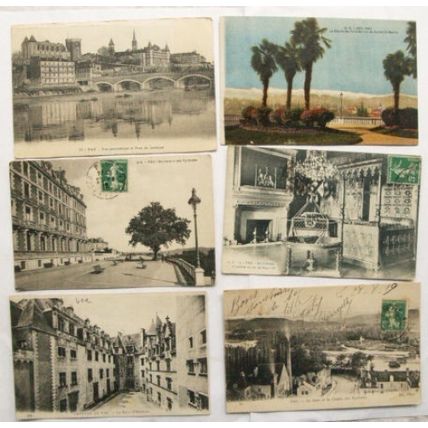 6 vintage French postcards - Pau
