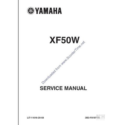 YAMAHA XF50W SERVICE MANUAL SCOOTER 338 PAGES IN ENGLISH