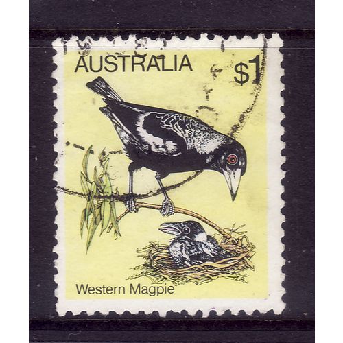 AUSTRALIA 1980 BIRDS $1 BLACK BACKED MAGPIE SG 740 FINE USED#3