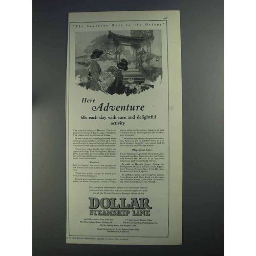 1925 Dollar Steamship Line Ad - Here Adventure