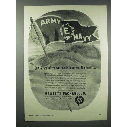 1943 Hewlett-Packard Ad - War Plants Won This Honor