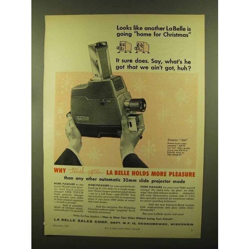 1956 La Belle Director 300 Projector Ad - Looks Like