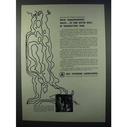 1962 Bell Telephone Ad - We're Fingerprinting Voices