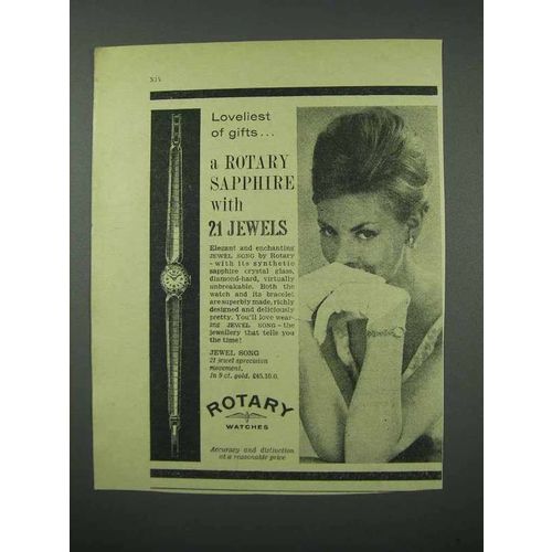 1961 Rotary Jewel Song Watch Ad - Loveliest of Gifts