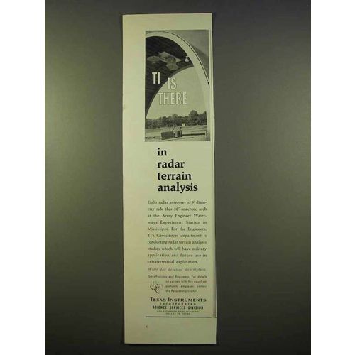 1963 Texas Instruments TI Ad - Radar Terrain Analysis