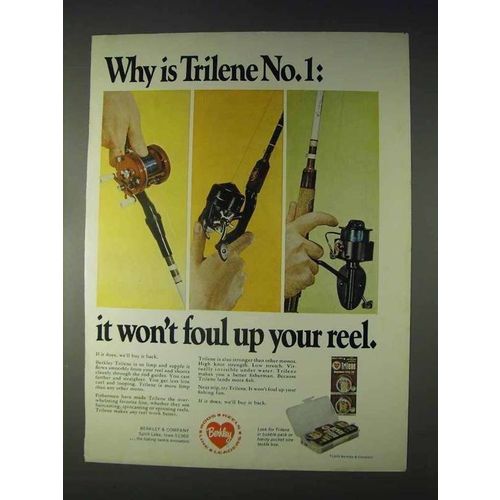 1970 Berkley Trilene Fishing Line Ad - Won't Foul Up