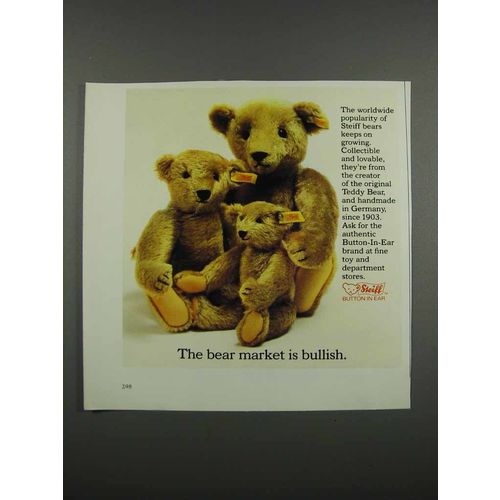 1983 Steiff Teddy Bears Ad - Bear Market is Bullish