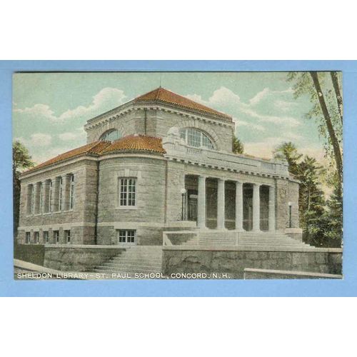 NH Concord Sheldon Library St Paul School View Large Old Stone Library Bui~1195