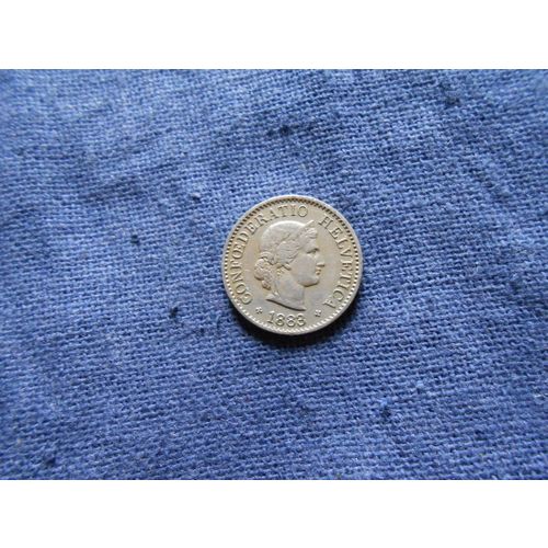 1883 SWITZERLAND 5 RAPPEN COIN.