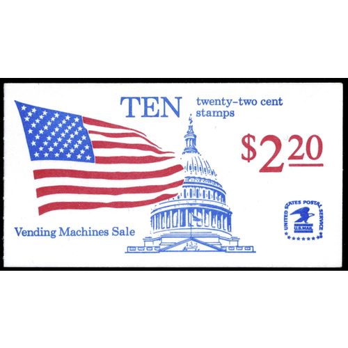 USA 1985, Flag & Capital Booklet of 10 x 22c Stamps, Scott BK145, MNH