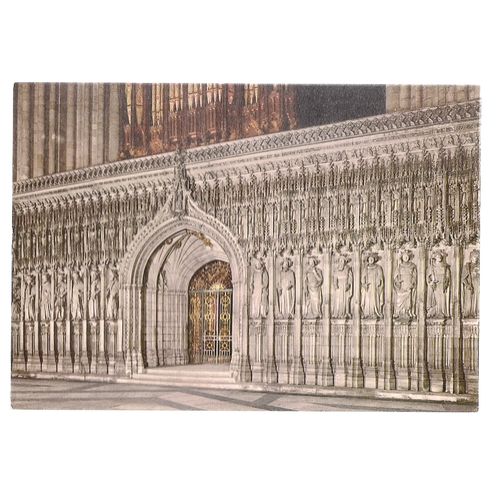 YORK MINSTER, CHOIR SCREEN unused vintage postcard by Pitkin #