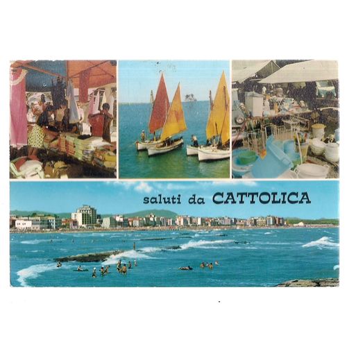 multiview, CATTOLICA, ITALY used postcard 1967 postmark #