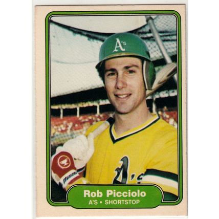 1982 Fleer baseball card 106 Rob Picciolo- Athletics