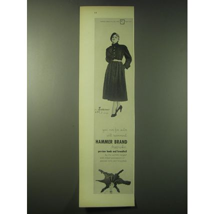 1948 Hammer Brand Ad - Armheimer Design Persian Lamb and Broadtail Fur Coat