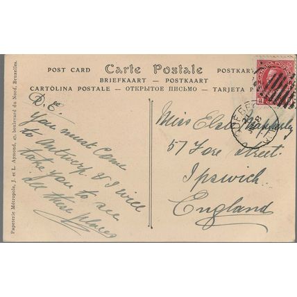 POSTCARD BRUXELLES BELGIUM LE GRAND BASSIN DU PARC-ROYAL 1914 BM172