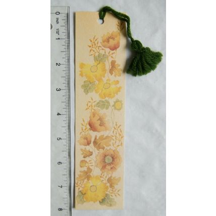 1980 bookmark: yellow poppies, BM8 George Waterston & Sons, Edinburgh