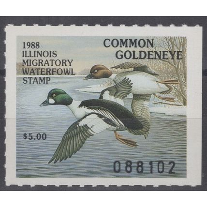 ZAYIX 1988 Illinois 14 MNH - US State Duck Stamp - Birds - 062322S40
