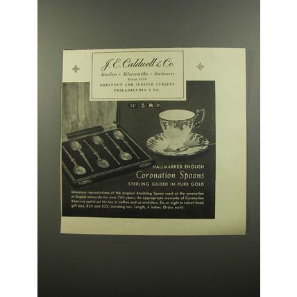 1953 J.E. Caldwwell & Co. Coronation Spoons Advertisement