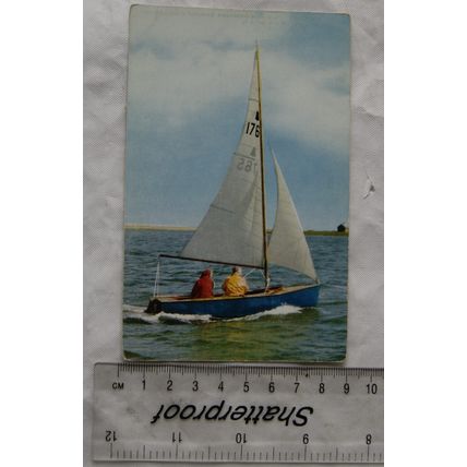vintage Postcard G.P. Fourteen, Hard Chine Centreboard Bermudan Sloop