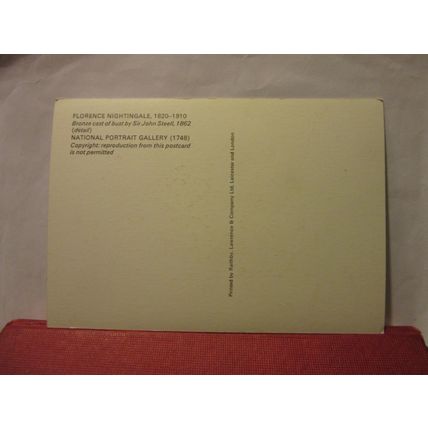 FLORENCE NIGHTINGALE bust J. Steell National Portrait Gallery unused postcard /