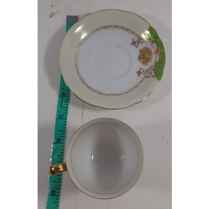 Vintage Ucagco China Made in Occupied Japan Demi Tea Cup & Saucer Set gold rim