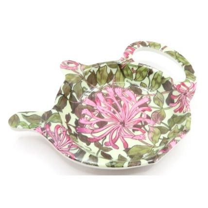 Pink Floral Tea Bag Holder Melamine Tea Pot Shaped Kitchen Utensil Gift Home