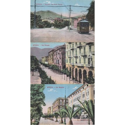 Spezia Giardini da Porta Rocca Tram Italian Milan 3x Old Postcard